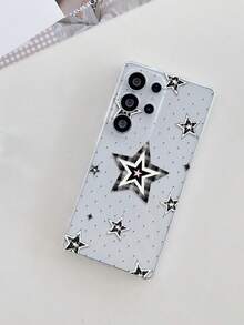 1个创意个性化格子粉色星星波点图案高透明手机壳，防摔防刮防指纹透明TPU软壳，摄像头镜头保护，兼容三星、Nothing、Pixel等品牌手机。 - 彩色 - 查看 2