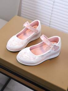 1双儿童软底时尚百搭套脚皮鞋，防滑，休闲日常穿着，适合女孩，春夏款 - 粉色 - 查看 1