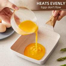 1 pieza Sartén rectangular japonesa antiadherente Tamagoyaki con bordes inclinados, resistente al calor y calentamiento uniforme, apta para placa de inducción, cocina de gas y eléctrica, para uso doméstico y profesional en la cocina - Ideal para tortillas, tartas de carne italiana, crepes, panqueques - Fácil de limpiar, estructura duradera - Multicolor - Ver 5