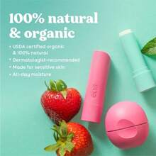 Eos 100% Natural &Amp; Organic Lip Balm- Strawberry Sorbet, All-Day Moisture, Dermatologist Recommended For Sensitive Skin, Lip Care Products,0.25oz - ColorD - 查看 5