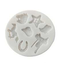 1/3pcs,Western Cowboy Apparel Mustang Silicone Mold - Light Grey - View 4