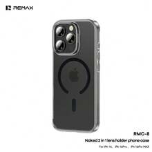 REMAX RMC-8 Is A 1.5mm Ultra-Slim Bare-Feel 2-In-1 Lens Stand Case For IPhone 16 Series, Combining Invisible Protection With A Smart Stand Design And Making A Stylish Ramadan Gift Choice. - Black - View 7