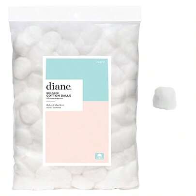Diane 100% Pure Cotton Balls For Face Makeup Removal Nail Polish First-Aid For Everyday Household Use Cruelty-Free Hypoallergenic Free From Chlorine And Fragrance Vegan -100 Count