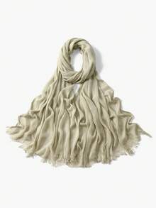 2026 Novo Lenço/Xale Monocromático para Mulheres, Macio, Respirável, Confortável e Amigável à Pele, Minimalista para Uso Diário e Estilo de Rua - Multicolorido - Visão 13