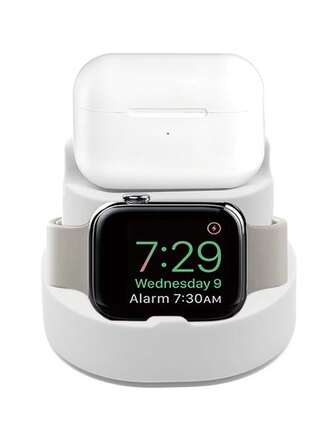 1pc Unisex Minimalist Classic Silicone Base 2-In-1 Stand, Universal Holder, Charger Stand For Apple Watch 38/40/41/42/44/45/49mm Ultra/SE/8/7/6/5/4/3/2/1