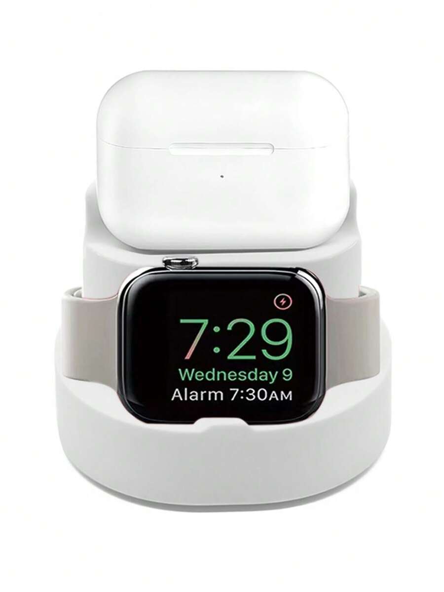 1pc Unisex Minimalist Classic Silicone Base 2-In-1 Stand, Universal Holder, Charger Stand For Apple Watch 38/40/41/42/44/45/49mm Ultra/SE/8/7/6/5/4/3/2/1