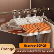 10 chiếc móc treo váy bằng nhựa phủ cao su chống trượt, móc treo quần áo tiết kiệm không gian, chịu lực tốt với móc xoay 360°, móc treo đa năng dùng được cả khi khô và ướt, giúp sắp xếp quần áo gọn gàng trong tủ. - Nhiều màu - Xem 10