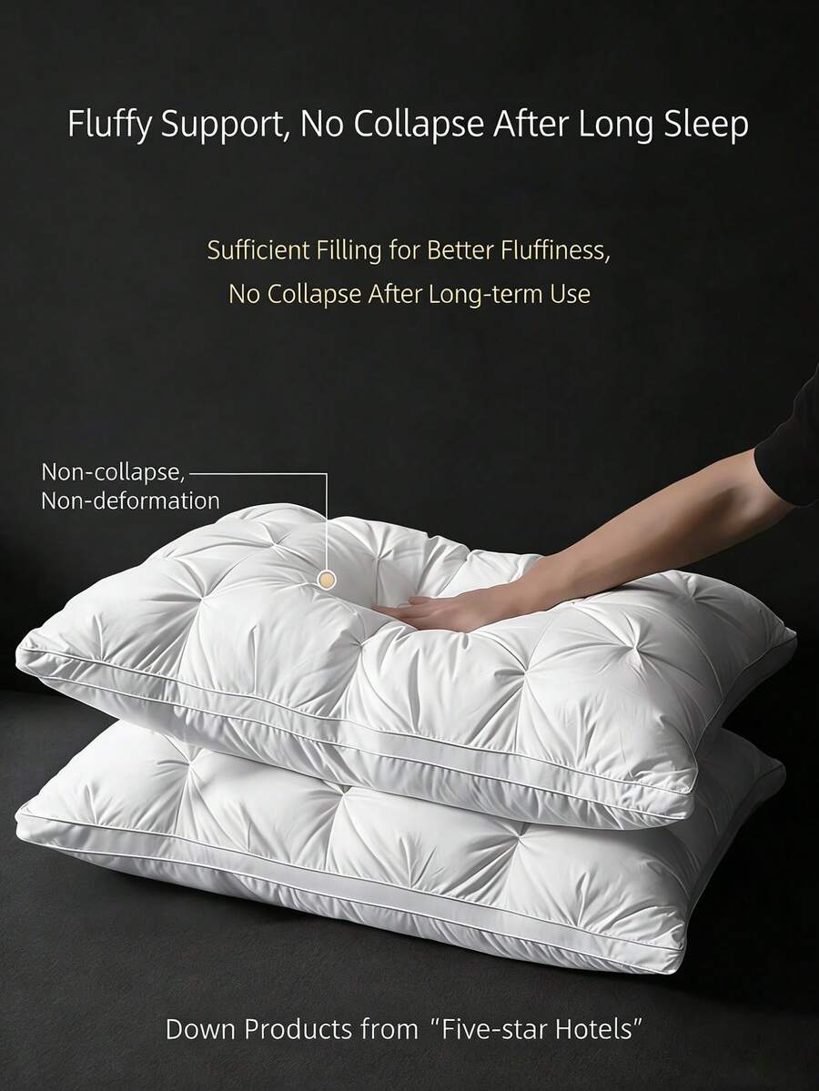 1个标准尺寸睡眠枕，奢华酒店品质，舒适支撑，3D超细纤维填充，极致柔软蓬松，可机洗，适合侧睡、仰睡或俯睡，优质蓬松羽绒替代填充物，尺寸19x29英寸，四季皆宜，低过敏性枕套 - 灰色 - 查看 1