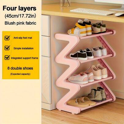 Duty Multi-Tier Shoe Rack With Carbon Frame & Plastic Shelves - Space-Saving Vertical Shoe Cabinet Suitable For Entryway, Dorm, Bedroom - Easy Assembly, Sturdy Shoe Storage Organizer ( Per Tier Varies)