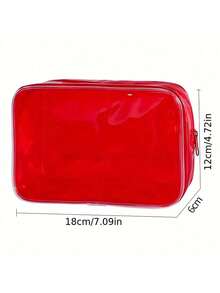Transparent PVC Material Large Capacity Cosmetic Bag, Convenient & Minimalist Storage Pouch - Multicolor - View 5