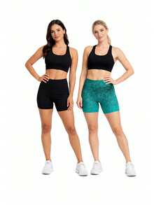 Kit 2 Shorts Degrade + Short Plain Women's - 綠色 - 查看 3