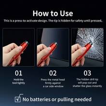 1个汽车安全锤玻璃破碎器多功能紧急逃生窗工具 - 彩色 - 查看 6