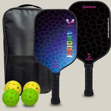 Juego de raquetas de pickleball RANDISH, núcleo de 16 mm de grosor, incluye 2 palas de pickleball, 4 pelotas y 1 bolsa de transporte - Multicolor - Ver 6
