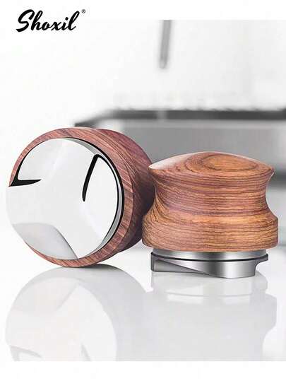 shoxil 1pc Coffee Distributor, Coffee Cloth Powderer, Espresso Distribution Tool, Wooden Handle Coffee Tamper, 51/53/58mm Cloth Powderer, Espresso Coffee Accessories