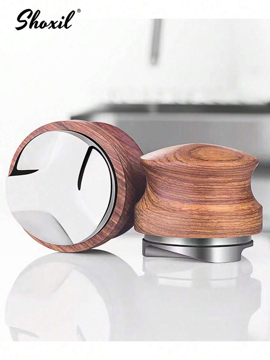 shoxil 1个咖啡粉布撒布器，咖啡布撒布器，意式浓缩咖啡粉撒布工具，木柄咖啡压粉器，51/53/58毫米布撒布器，意式浓缩咖啡配件 - 布粉器 - 查看 1