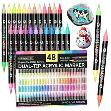 240 Colors Dual Tip Acrylic Marker Pen Set, Durable & Fade-Resistant, Suitable For Artists Painting, Illustration, Crafts, Coloring Books, DIY Projects On Paper, Fabric, Wood, Stone, Plastic, Glass, Ceramic, Pumpkin, For Students & Adults, Great Gift For Thanksgiving, Halloween, Christmas - Multicolor - View 6