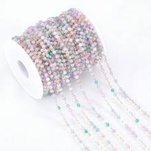 Rantai Stainless Steel Emas 1m dengan Manik Kristal, Cocok untuk Pembuatan Perhiasan Musim Panas, Dapat Digunakan untuk Kalung, Gelang, dan Aksesoris Buatan Sendiri - rantai - View 3