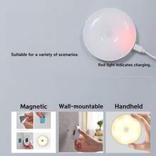 2pcs/1pc Motion Sensor Night Light, Rechargeable Sensor Lamp With Warm White And Cool White Light Options, Suitable For Living Room, Study, Bedroom And Home Decor - Human Body Sensor Night Light - View 11