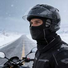 冬季防风保暖拉法帽滑雪面罩，全新男女通用设计，高弹透气面罩，四季皆宜，一体式内衬面罩设计，防风保暖，适用于摩托车骑行、户外运动、寒冷天气骑行、滑雪、登山等活动，是圣诞节、生日、冬季的理想礼物。 - 彩色 - 查看 7
