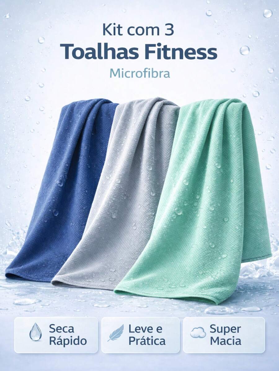 Microfiber Fitness Towel Set - Physical Activities - Gym - Sports - 3 Units - View 1
