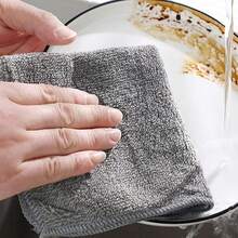 10pcs Thick Bamboo Charcoal Cleaning Cloths, Non-Stick Oil, Dishwashing, Table Wiping, Absorbent, Easy To Clean, Kitchen Cleaning Rags - Square - View 5