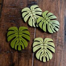 4件套天然竹制杯垫，隔热防烫，餐垫，盘子杯垫，饮料杯垫，防滑桌垫，圣诞节最佳选择，感恩节完美礼物 - 綠色 - 查看 2