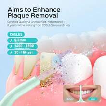 irrigador bucal portátil para los dientes, 4 modos, irrigador dental para brackets y encías sensibles, con 4 boquillas, tanque de 300 ml, irrigador oral inalámbrico para viajes y hogar, color blanco - Verde Menta - Ver 6