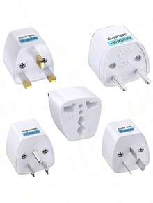 1 Set Travel Power Adapter, Universal Plug Converter From AU/UK To EU, AC 250V EU Type E/F Socket (White)