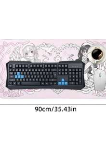Mouse Pad, Large Gaming Desk Mat, Non-Slip Rubber Base, Cute Aesthetic Desk Pad For Office, Home, Gamers, Students, And Work From Home Setup - White - View 5