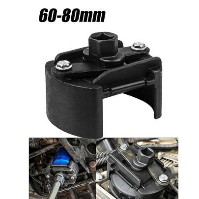 1pc Adjustable Oil Filter Wrench, Dual Claw, 60-80mm Heavy Duty Oil Filter Removal Tool, Universal Oil Filter Cap Socket Wrench, Filter Housing Disassembly Tool