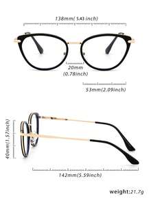 1pc Unisex Cat Eye Simple Clear Lens Glasses, Suitable For Computer Reading, Vacation Travel, Prescription Lenses Available