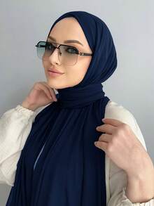 Simple Collection Modest Hijabi Women's Jersey Hijab With Elastic Edging - Multicolor - View 16