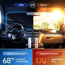 Car Windshield Sunshade, Foldable Windshield Sun Umbrella, Windshield Cooling Umbrella For Daily, Sun Visor, Sunshade Cover, Durable Sun Shade, Sunshade For Car Outside, UV Protective Sunshade - Tấm che nắng xe hơi - Xem 3