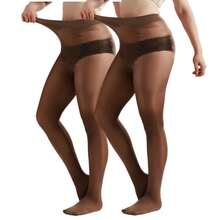 高腰无缝裸色舒适女士连裤袜，大码透明塑形紧身裤，性感肤色丝袜，适合派对和日常穿着 - 彩色 - 查看 22