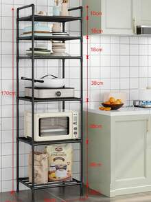 1pc Upgraded Space-Saving Metal Storage Rack, Suitable For Bathroom, Kitchen, Office, Study, Living Room And Other Spaces, Can Be Used As A Storage Organizer, Free-Standing Multi-Tier Shelf, Also Makes A Great Gift - Multicolor - View 8