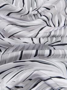 1pc Simple Printed 70cm Square Scarf, New Spring Bandana For Women, Versatile Waist Belt, Bag Decor, Headband, Fashion Neckerchief - Black and White - View 4