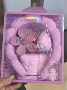 5件套可爱女孩SPA礼盒，包含花朵发夹、花朵发箍、腕带和沐浴配件，包装精美，非常适合生日派对、沐浴和日常佩戴，发饰包括爪夹。 - 彩色 - 查看 11