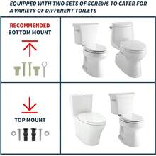 ELONGATED Toilet Seat Risers For Seniors Slow Close Elevated Toilet Seat Heavy Duty Never Loosen Raised Toilet Seat Elongated Bowl White 18.5 - 白色 - 查看 5