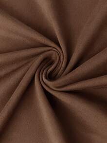 女士夏季新款休闲修身百搭圆领短款T恤，时尚日常穿着及度假上衣 - 棕色 - 查看 9