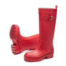 Damen Regenstiefel, rutschfeste Gummistiefel wasserdicht Garten Matsch Stiefel langanhaltend rutschfest, hohe wasserdichte Schuhe bequeme Angelstiefel knöchelhoch, Frauentag, Reiseaccessoires, Hochzeitsgeschenke, Y2K, Schlafzimmer, Kfz-Zubehör für Frauen, Küchendekoration, Süße Sachen - Rot - Übersicht 5