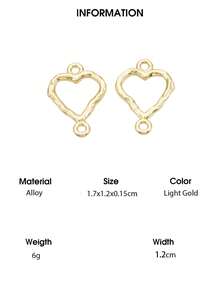 10pcs Alloy Links Connectors, Heart, Light Gold, 17x12x1.5mm, Hole: 1.2mm - 230#Light Gold - View 6