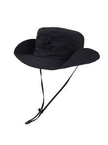 男士夏季渔夫帽 - 防紫外线宽檐遮阳帽，适合户外徒步和钓鱼 - 彩色 - 查看 3