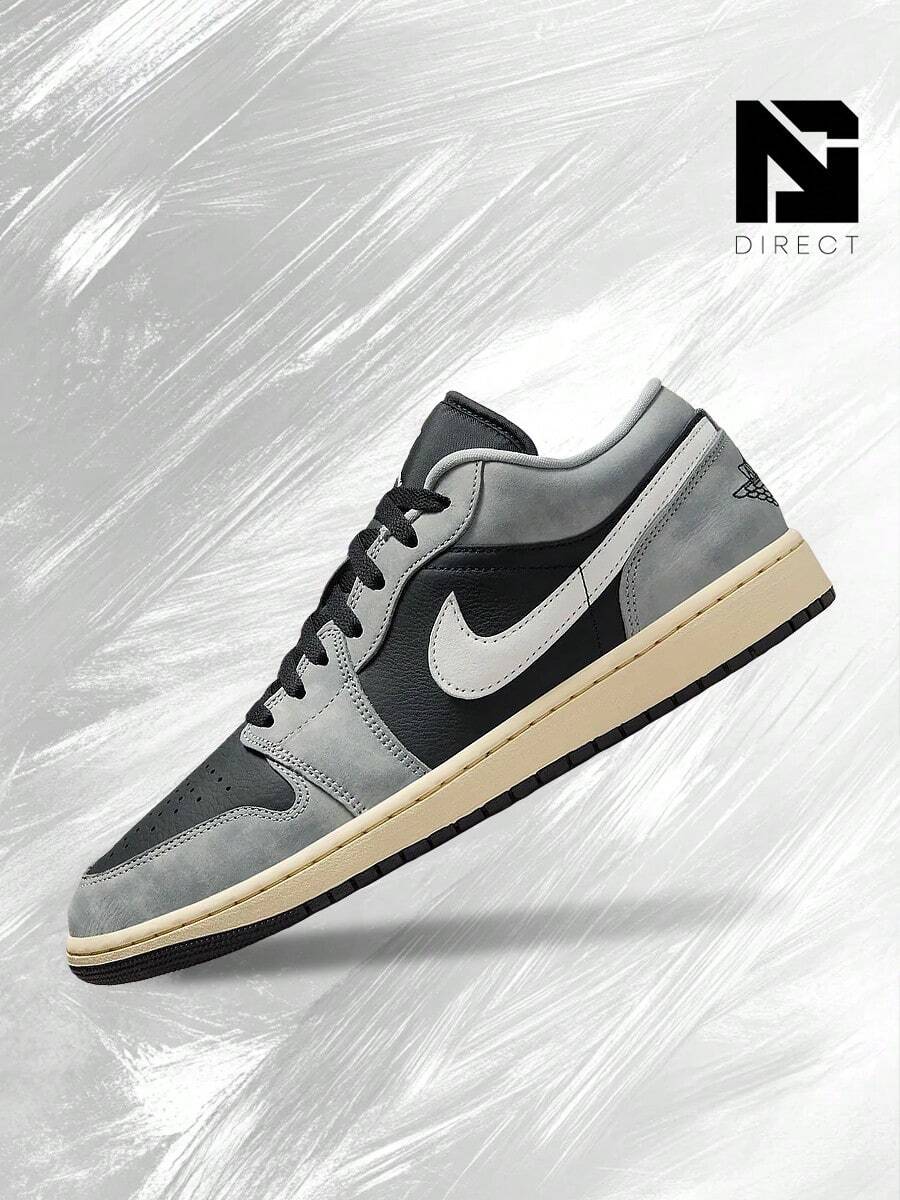 Nike Air Jordan 1 Low Light Smoke Grey Off Noir– Men's Lifestyle Sneakers – Shoes For Man -Vintage-Spring & Summer-Inspired Running Shoes, Shock-Absorbing Comfort, Gym To Streetwear Casual Wear-Easter Gift–HQ2010 012 - Light Smoke Grey/White/Off Noir - 查看 1