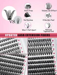 30D+80D浓密型假睫毛套装，单根睫毛簇，配有睫毛镊子和双头胶水，打造自然轻盈蓬松的浓密效果，适合日夜派对等各种场合。 - 黑色 - 查看 3