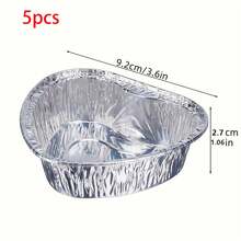 1/5/10 件装心形铝箔杯带盖，蛋糕铝箔烘焙杯，蛋挞烘焙用具，家用甜点烘焙用具，带塑料盖的一次性烘焙用具，耐高温铝箔杯。 - 彩色 - 查看 8
