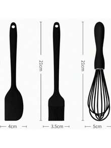 烘焙三件套硅胶手持搅拌器，多功能奶油蛋打蛋器，手持打蛋器，厨房烘焙工具套装，硅胶油刷，奶油刮刀，不粘面包刮刀，橡胶厨房搅拌罐刮刀，长柄多功能烘焙硅胶刮刀，奶油蛋糕抹刀 - 彩色 - 查看 15