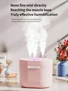 1pc 1200ml Large Capacity Humidifier, Powerful Mist Aroma Diffuser With LED Mood Light, Air Humidifying, Odor Removal, Nano Mist, Triple Nozzle Design, USB Powered, Suitable For Room, Office, Travel And Car - Multicolor - View 6