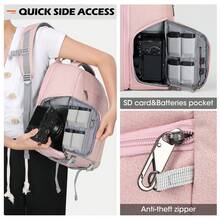 NEWHEY 14-Inch Waterproof Anti-Theft Professional DSLR Camera Backpack, Laptop Bag, Large Capacity Photography Backpack, Pink - Multicolor - View 4