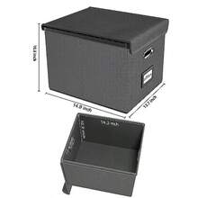 zxxCaa Organizadora De Arcivos Portatil Con Tapa Caa Arcivadora Para Carps y Arcivadores Para El ogar y La Oficina Gris Oscurocaja de oficina - Gris Oscuro - Ver 7