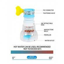 1 PCS Rotating Telescopic Faucet Filter With Mineral Balls & Spray Head, Water-Saving Splash-Proof Kitchen Sink Filter For Non-Drinking Water Cleaning At Round Faucets (Fits 1.6-2.3cm) - Green - View 8